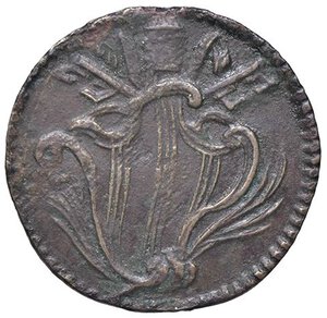 obverse: Rame Pontificio da Benedetto XIV (Gubbio e Ravenna), parte IV - RAVENNA - Benedetto XIV (1740-1758) - Quattrino Munt. manca; DV 163 RRR CU. MB-BB