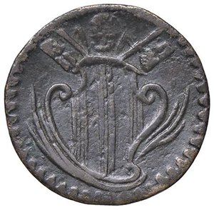 obverse: Rame Pontificio da Benedetto XIV (Gubbio e Ravenna), parte IV - RAVENNA - Benedetto XIV (1740-1758) - Quattrino Munt. 738 e 845; DV 218  CU. meglio di MB