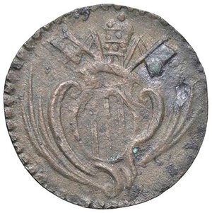 obverse: Rame Pontificio da Benedetto XIV (Gubbio e Ravenna), parte IV - RAVENNA - Benedetto XIV (1740-1758) - Quattrino Munt. 745 e 785; DV 420  CU. meglio di MB