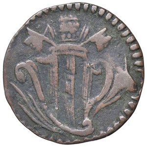 obverse: Rame Pontificio da Benedetto XIV (Gubbio e Ravenna), parte IV - RAVENNA - Benedetto XIV (1740-1758) - Quattrino Munt. 760; DV 350  CU Asse ruotato di 180°. meglio di MB