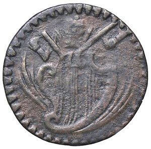 obverse: Rame Pontificio da Benedetto XIV (Gubbio e Ravenna), parte IV - RAVENNA - Benedetto XIV (1740-1758) - Quattrino Munt. 837; DV 353  CU. MB