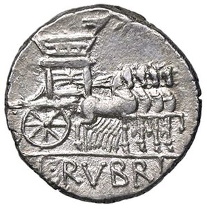 reverse: ROMANE REPUBBLICANE - RUBRIA - L. Rubrius Dossenus (87 a.C.) - Denario B. 1; Cr. 348/1  (AG g. 3,56). BB+