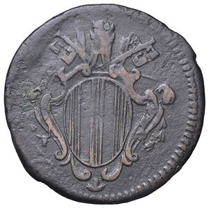 obverse: Rame Pontificio da Benedetto XIV (Gubbio e Ravenna), parte IV - RAVENNA - Benedetto XIV (1740-1758) - Quattrino 1744 DV 63 RRRRR CU. BB