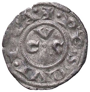 obverse: ZECCHE ITALIANE - ANCONA - Repubblica (Sec. XIII-XIV) - Denaro CNI 15; Biaggi 42  (MI g. 0,7)+.PP.S.QUI.RI.A.. BB+