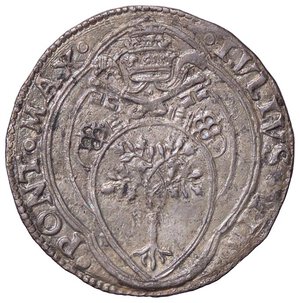 obverse: ZECCHE ITALIANE - ANCONA - Giulio II (1503-1513) - Giulio CNI 27; Munt. 68 R (AG g. 3,34) Con cartellino Moruzzi. qSPL