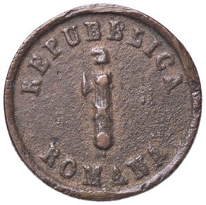 obverse: ZECCHE ITALIANE - ANCONA - Repubblica Romana (1848-1849) - Baiocco 1849 Pag. 8; Mont. 69  CU  Colpetti. qBB