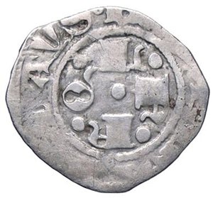 reverse: ZECCHE ITALIANE - L AQUILA - Ladislao di Durazzo (1388-1414) - Bolognino CNI 1/32; MIR 53/54 NC (AG g. 0,59). meglio di MB