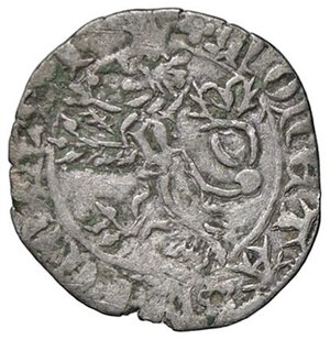 obverse: ZECCHE ITALIANE - AQUILEIA - Nicolò di Boemia (1350-1358) - Denaro Biaggi 178/9; MIR 45  (AG g. 0,78). meglio di MB