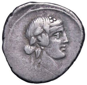 obverse: ROMANE REPUBBLICANE - TITIA - Q. Titius (90 a.C.) - Denario B. 2; Cr. 341/2  (AG g. 3,99). qBB