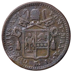 obverse: ZECCHE ITALIANE - BOLOGNA - Gregorio XVI (1831-1846) - Mezzo baiocco 1836 A. VI Pag. 216; Mont. 225  CU. BB