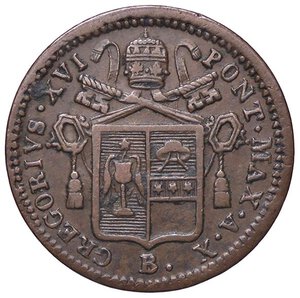 obverse: ZECCHE ITALIANE - BOLOGNA - Gregorio XVI (1831-1846) - Mezzo baiocco 1840 A. X   CU. BB+