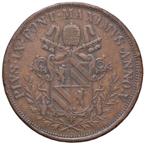 obverse: ZECCHE ITALIANE - BOLOGNA - Pio IX (1846-1866) - 5 Baiocchi 1850 A. V Pag. 295; Mont. 246 R CU. qBB/BB