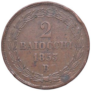 reverse: ZECCHE ITALIANE - BOLOGNA - Pio IX (1846-1866) - 2 Baiocchi 1853 A. VII Pag. 314; Mont. 292 R CU. BB