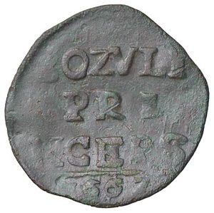 reverse: ZECCHE ITALIANE - BOZZOLO - Scipione Gonzaga (secondo periodo, 1613-1670) - Quattrino 1667 CNI 101; MIR 99/3 NC (MI g. 1,41). MB-BB