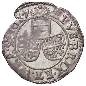 reverse: ZECCHE ITALIANE - BRESSANONE - Carlo Arciduca d Austria (1613-1624) - 3 Kreuzer 1617 MIR 88/4 R (AG g. 1,64) Frattura di conio. BB+