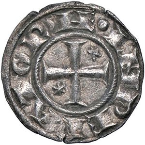 reverse: ZECCHE ITALIANE - BRINDISI - Enrico VI e Costanza (1195-1196) - Denaro Spahr 30; MIR 256 NC (MI g. 0,82). BB-SPL