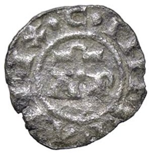 obverse: ZECCHE ITALIANE - BRINDISI - Enrico VI e Costanza (1195-1196) - Mezzo denaro MIR 257; Biaggi 435 RR (MI g. 0,29). qBB