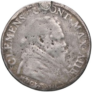 obverse: ZECCHE ITALIANE - CAMERINO - Clemente X (1670-1676) - Giulio 1673 A. IIII CNI 2; Munt. 36 R (AG g. 2,76) Appiccagnolo rimosso. MB