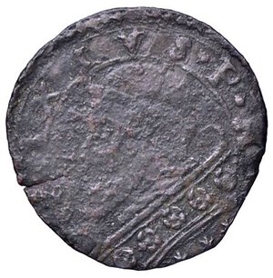 obverse: ZECCHE ITALIANE - CASTIGLIONE DELLE STIVIERE - Rodolfo Gonzaga (1586-1593) - Baiocchella 1590 MIR 144  (MI g. 1). meglio di MB