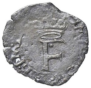 obverse: ZECCHE ITALIANE - CASTIGLIONE DELLE STIVIERE - Francesco Gonzaga (1593-1616) - Sesino MIR 200 R (MI g. 0,42). meglio di MB