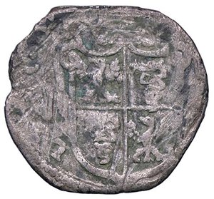 obverse: ZECCHE ITALIANE - DESANA - Antonio Maria Tizzone (1598-1641) - Parpagliola CNI manca; MIR 581 RRR (CU g. 1,66)Rame argentato. MB