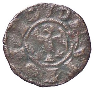 reverse: ZECCHE ITALIANE - FERRARA - Obizzo III D Este (1344-1352) - Denaro CNI 1/6; MIR 217 RR (MI g. 0,45). BB