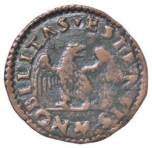 reverse: ZECCHE ITALIANE - FERRARA - Alfonso I d Este (1505-1534) - Denaro CNI 82/102; MIR 284  (CU g. 1,45). BB+/BB