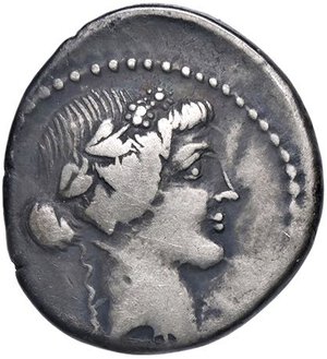 obverse: ROMANE REPUBBLICANE - VIBIA - C. Vibius C. f C. n. Pansa Caetronianus (48 a.C.) - Denario B. 24; Cr. 494/36  (AG g. 3,99). meglio di MB