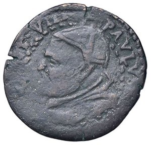 obverse: ZECCHE ITALIANE - FERRARA - Paolo V (1605-1621) - Quattrino 1613 A. VIII CNI 27; Munt. 230a  (CU g. 2,26). qBB