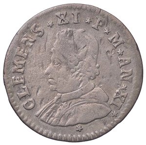 obverse: ZECCHE ITALIANE - FERRARA - Clemente XI (1700-1721) - Muraiola da 4 baiocchi 1710 A. XI CNI 58; Munt. 241a R MI. qBB