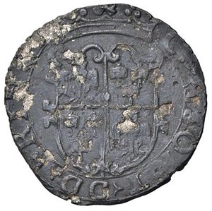 obverse: ZECCHE ITALIANE - FRINCO - Anonime Consortili (1581-1601) - Soldo CNI 34; MIR 624 (tipo) RRR (MI g. 1,47). meglio di MB