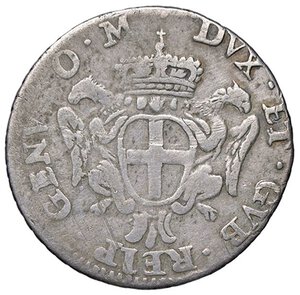 obverse: ZECCHE ITALIANE - GENOVA - Dogi Biennali (terza fase, 1637-1797) - Lira 1746 CNI 1/2; MIR 323/2  AG Sigle OM. meglio di MB