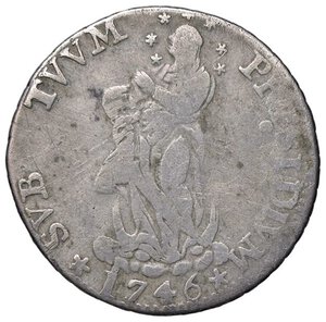 reverse: ZECCHE ITALIANE - GENOVA - Dogi Biennali (terza fase, 1637-1797) - Lira 1746 CNI 1/2; MIR 323/2  AG Sigle OM. meglio di MB