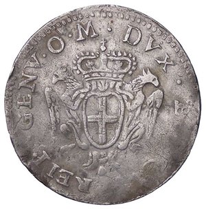 obverse: ZECCHE ITALIANE - GENOVA - Dogi Biennali (terza fase, 1637-1797) - Mezza lira 1745 CNI 4/6; MIR 329/1  (AG g. 2,09)Sigle OM. meglio di MB