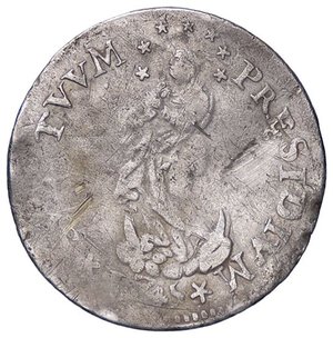 reverse: ZECCHE ITALIANE - GENOVA - Dogi Biennali (terza fase, 1637-1797) - Mezza lira 1745 CNI 4/6; MIR 329/1  (AG g. 2,09)Sigle OM. meglio di MB