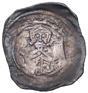 obverse: ZECCHE ITALIANE - GORIZIA - Frisacensi (Sec. XII) - Denaro  R (AG g. 1,08). BB/qBB