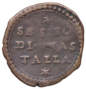 obverse: ZECCHE ITALIANE - GUASTALLA - Ferrante III Gonzaga (1632-1678) - Sesino CNI 48/56; MIR 424  (MI g. 1,19). BB