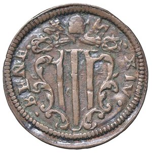 obverse: ZECCHE ITALIANE - GUBBIO - Benedetto XIV (1740-1758) - Quattrino   CU. BB+