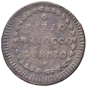 reverse: ZECCHE ITALIANE - GUBBIO - Pio VI (1775-1799) - Mezzo baiocco A. XV CNI 4; Munt. 367 R CU. qBB