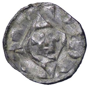 reverse: ZECCHE ITALIANE - LUCCA - Enrico III, IV o V di Franconia (1039-1125) - Denaro MIR 107/109  (AG g. 0,93). BB