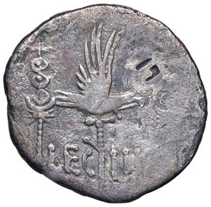 reverse: ROMANE IMPERIALI - Marc Antonio († 30 a.C.) - Denario B. 106; Cr. 544/15  (AG g. 3,12) Contromarche. qBB