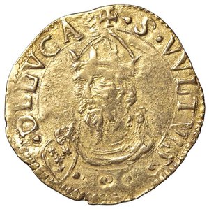 reverse: ZECCHE ITALIANE - LUCCA - Repubblica (1369-1799) - Scudo d oro del Sole 1552 CNI 319/23; MIR 185  (AU g. 3,27). BB