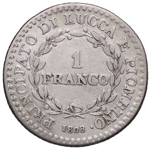 reverse: ZECCHE ITALIANE - LUCCA - Elisa Bonaparte e Felice Baciocchi (1805-1814) - Franco 1808 Pag. 258; Mont. 443 NC AG. meglio di MB