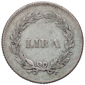 reverse: ZECCHE ITALIANE - LUCCA - Carlo Ludovico di Borbone (1824-1847) - Lira 1837 Pag. 263; Mont. 448 RR AG. meglio di MB