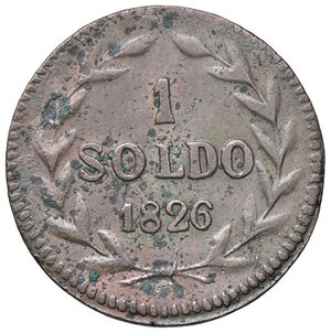 reverse: ZECCHE ITALIANE - LUCCA - Carlo Ludovico di Borbone (1824-1847) - Soldo 1826 Pag. 273; Mont. 460  CU. BB