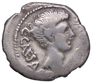 obverse: ROMANE IMPERIALI - Augusto (27 a.C.-14 d.C.) - Denario C. 514; Cr. 523  (AG g. 3) Contromarca al R/. qBB/BB