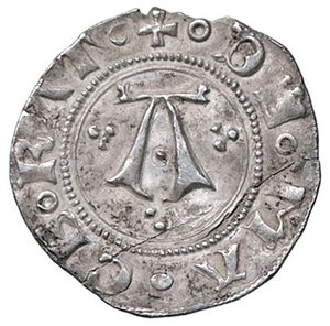 obverse: ZECCHE ITALIANE - MACERATA - Monetazione autonoma (1392-1447) - Bolognino CNI 21/48; Biaggi 1095 R (AG g. 0,74)Trifogli. qSPL