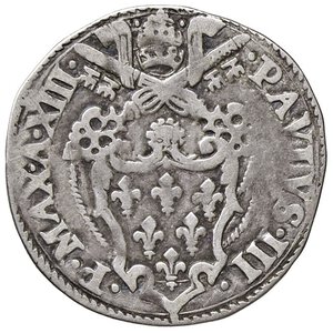 obverse: ZECCHE ITALIANE - MACERATA - Paolo III (1534-1549) - Giulio A. XIII  R (AG g. 3,12). qBB/MB+