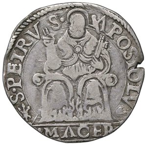 reverse: ZECCHE ITALIANE - MACERATA - Pio IV (1559-1566) - Testone Munt. 76/79 R (AG g. 8,3). meglio di MB