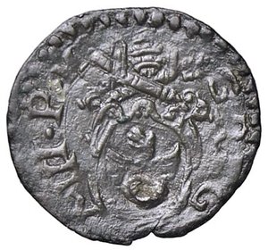 obverse: ZECCHE ITALIANE - MACERATA - Gregorio XIII (1572-1585) - Quattrino Munt. 445 R (MI g. 0,75) Foro otturato. meglio di MB